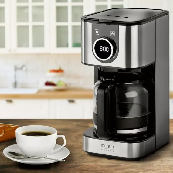 Кофеварка капельная, нержавеющая сталь, стекло, пластик, стальной, CASO, изображение 9