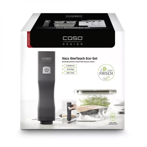 Вакууматор ручной Vacu OneTouch Eco-Set с аксессуарами, нержавеющая сталь, пластик,  CASO, изображение 3