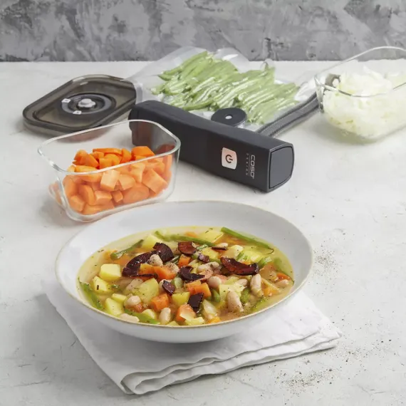 Вакууматор ручной Vacu OneTouch Eco-Set с аксессуарами, нержавеющая сталь, пластик,  CASO, изображение 4