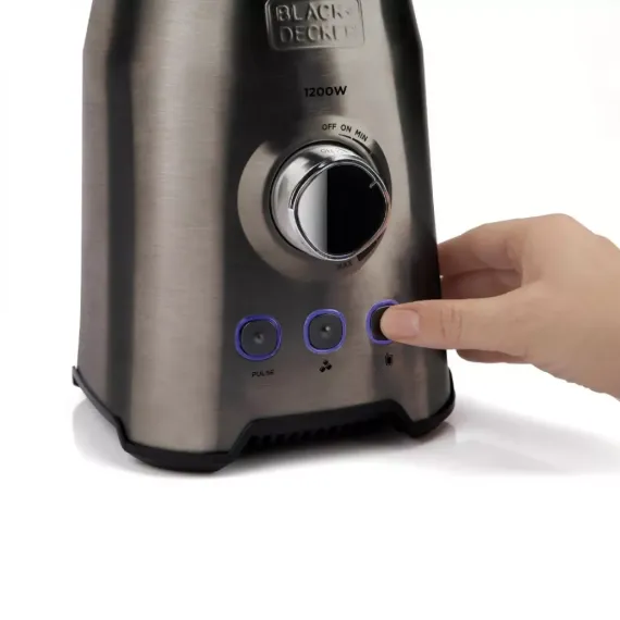 Блендер стационарный, 1,5 л, 30 х 20 х 40 см, нержавеющая сталь, стекло, BLACK+DECKER, изображение 7