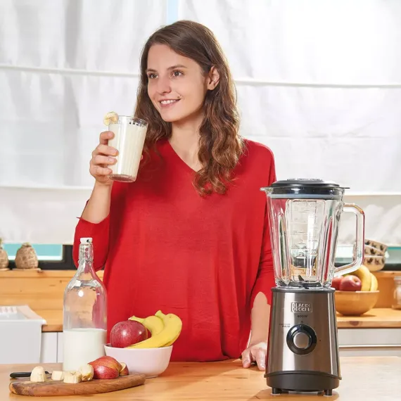Блендер стационарный, 1,5 л, 20,4 х 20,4 х 43 см, нержавеющая сталь, стекло, BLACK+DECKER, изображение 5