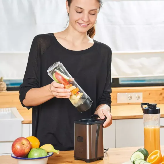 Блендер стационарный, 2 х 600 мл, 21 х 15 х 24 см, нержавеющая сталь, стекло, BLACK+DECKER, изображение 9