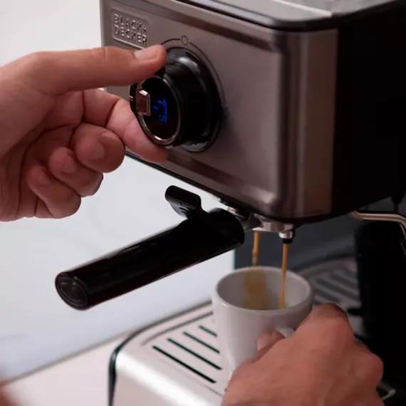 Кофеварка - эспрессо, 37 х 36 х 24,5 см, нержавеющая сталь, пластик, черный, BXCO1200E, BLACK+DECKER, США, изображение 6