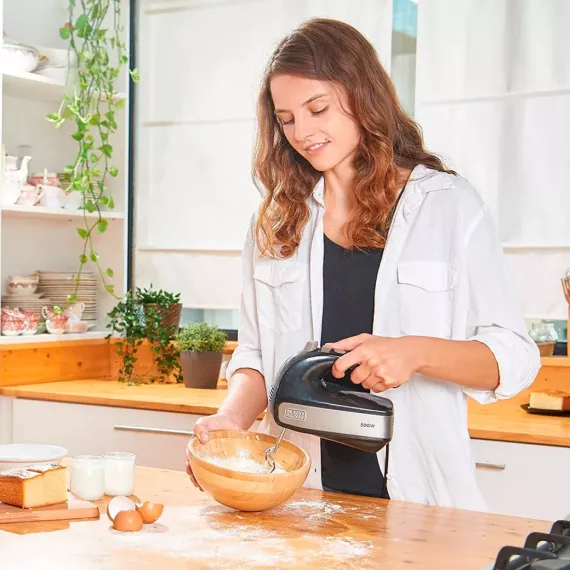 Миксер ручной с подставкой и чашей, 2.5 л, нержавеющая сталь, пластик, BLACK+DECKER, изображение 7