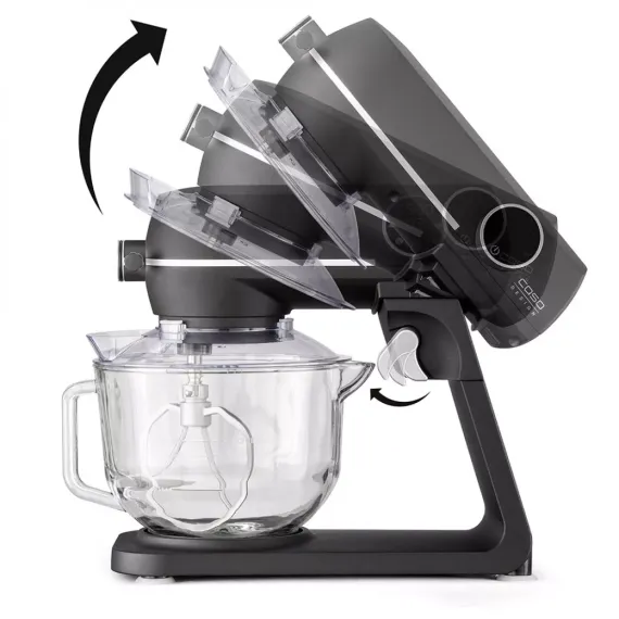 Комбайн кухонный, 4.5 л, нержавеющая сталь, стекло, CASO, изображение 6