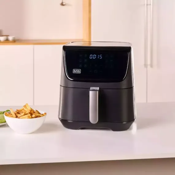 Аэрофритюрница , 5.5 л, нержавеющая сталь, пластик, BLACK+DECKER, изображение 5