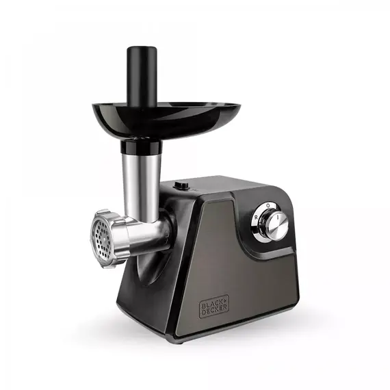 Мясорубка, 1000 Вт, нержавеющая сталь, пластик, BLACK+DECKER