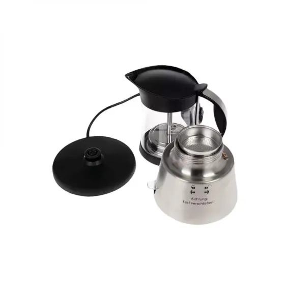 Кофеварка -эспрессо, 0,35 л, нержавеющая сталь, стекло, ROMMELSBACHER, изображение 4