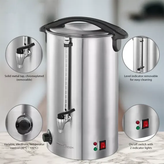 Термопот, 16 л, нержавеющая сталь, PROFI COOK, изображение 3