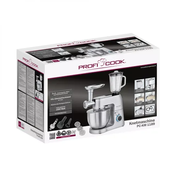 Комбайн кухонный, 6,7 л, алюминий, PROFI COOK, изображение 6