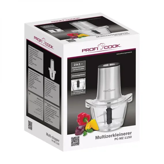 Измельчитель, 1 л, нержавеющая сталь, стекло, PROFI COOK, изображение 4