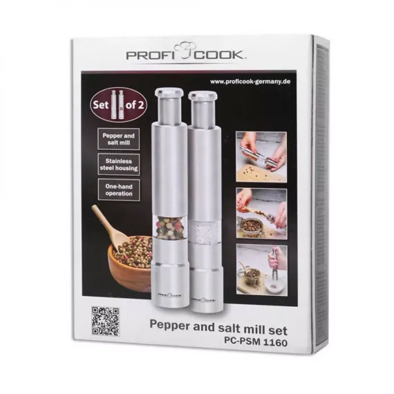 Набор из 2-х мельниц для соли и перца, 15,2 см, нержавеющая сталь, PROFI COOK, изображение 4