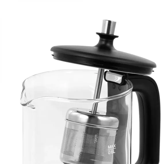 Чайник электрический, 0,5 л, нержавеющая сталь, стекло, PROFI COOK, изображение 2