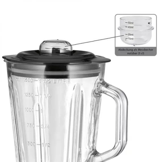 Блендер, 1,5 л, металл, стекло, PROFI COOK, изображение 3