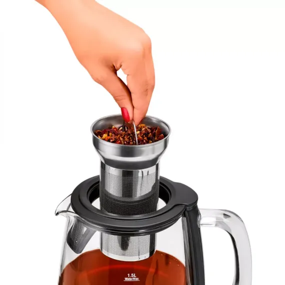 Чайник , нержавеющая сталь, стекло, прозрачный, PROFI COOK, изображение 2