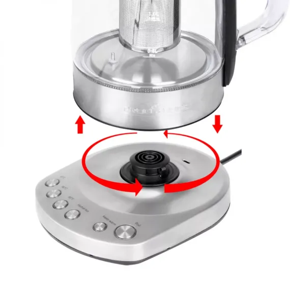 Чайник , нержавеющая сталь, стекло, прозрачный, PROFI COOK, изображение 5