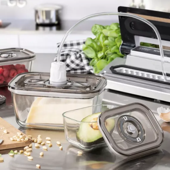 Набор из 4-х вакуумных контейнеров с насосом VacuBoxx E-set, стекло, тритан, CASO, изображение 8