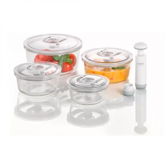 Набор из 4-х вакуумных контейнеров c насосом VacuBoxx R-set, стекло, тритан, CASO, изображение 2