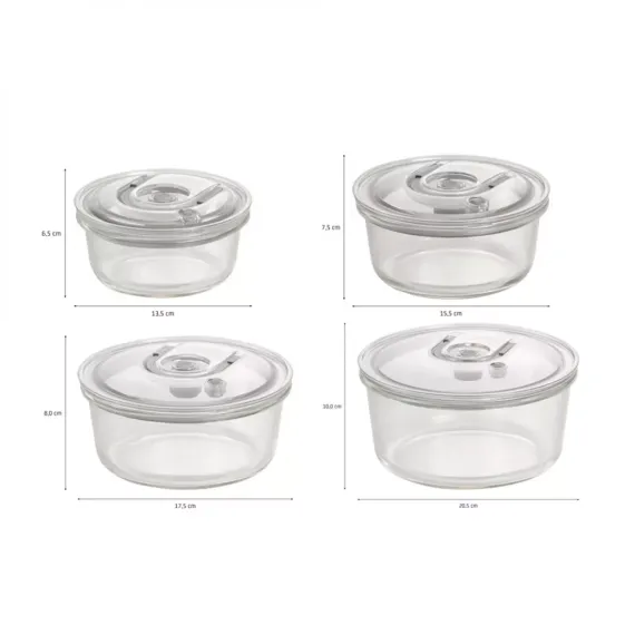 Набор из 4-х вакуумных контейнеров c насосом VacuBoxx R-set, стекло, тритан, CASO, изображение 4