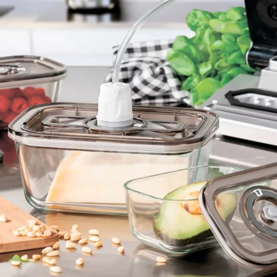 Набор из 3-х вакуумных контейнеров с адаптером VacuBoxx Eco-Set, стекло, тритан, CASO, изображение 5