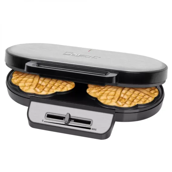 Вафельница с антипригарным покрытием, пластик, нержавеющая сталь, CLATRONIC, изображение 2