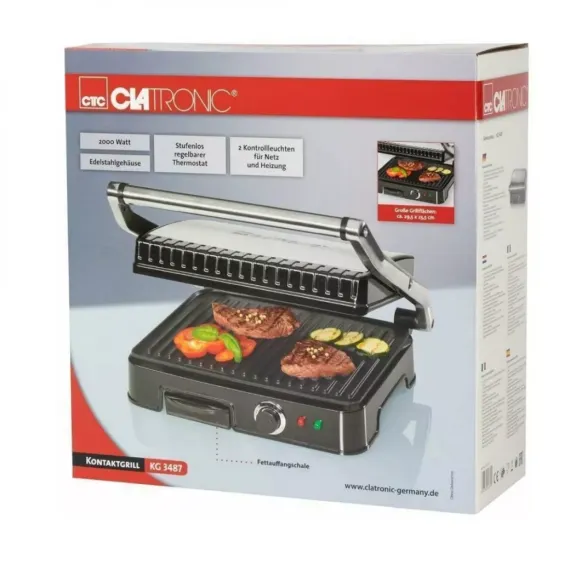 Гриль, пластик, нержавеющая сталь, CLATRONIC, изображение 3