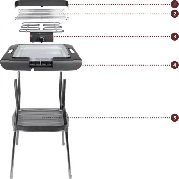 Гриль - барбекю, пластик, нержавеющая сталь, CLATRONIC, изображение 4