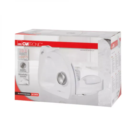 Слайсер - ломтерезка, нержавеющая сталь, пластик, CLATRONIC, изображение 4