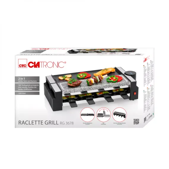 Гриль - раклетница, 53 х 25 х 15 см, нержавеющая сталь, CLATRONIC, изображение 8