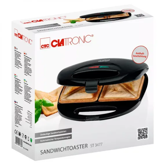 Сэндвичница, 23 х 23 х 8 см, пластик, CLATRONIC, изображение 3