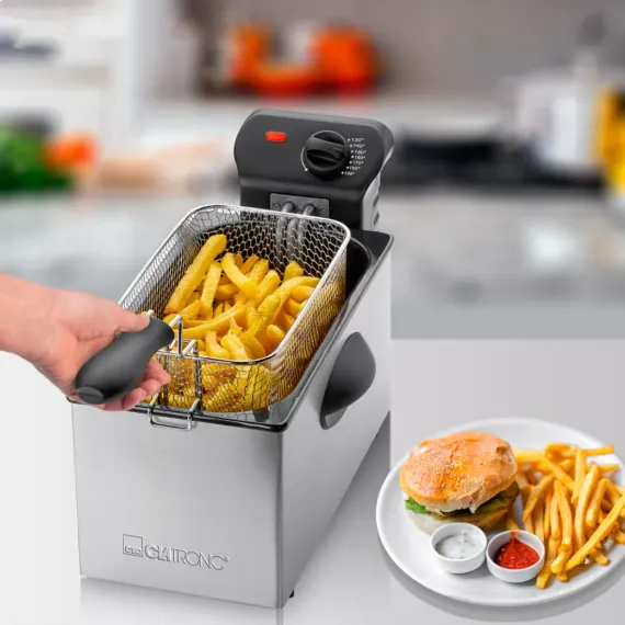 Фритюрница, 3 л, 21,5 х 40,5 х 24 см, нержавеющая сталь, CLATRONIC, изображение 6