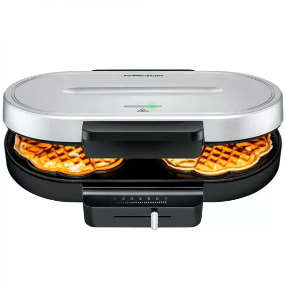 Вафельница с антипригарным покрытием, нержавеющая сталь, пластик ABS, ROMMELSBACHER, изображение 2