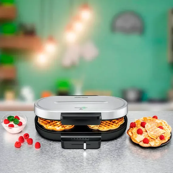 Вафельница с антипригарным покрытием, нержавеющая сталь, пластик ABS, ROMMELSBACHER, изображение 3