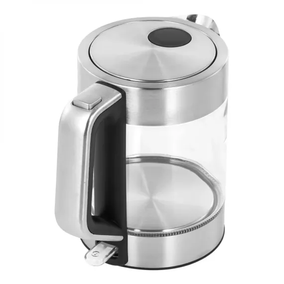 Чайник электрический, 1,5 л, нержавеющая сталь, стекло, PROFI COOK, изображение 2