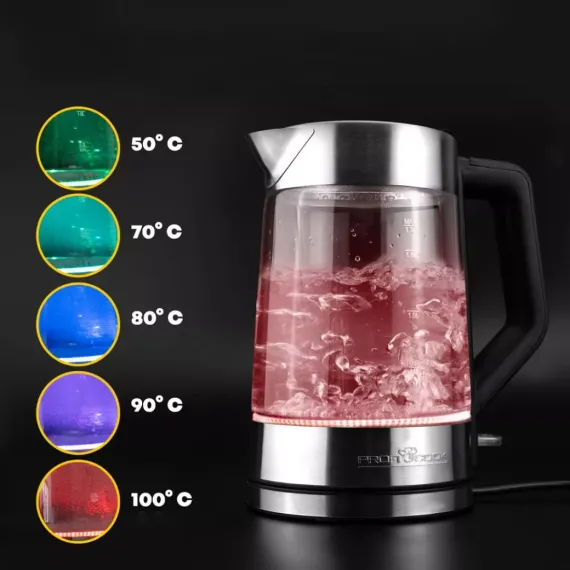 Чайник электрический, 1,7 л, нержавеющая сталь, PROFI COOK, изображение 5