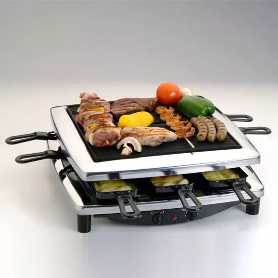 Гриль - раклетница, 14 х 36 х 36 см, нержавеющая сталь, хром, STEBA, изображение 7