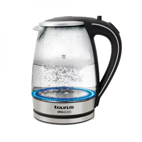 Чайник электрический, 1,8 л, нержавеющая сталь, стекло, TAURUS, изображение 2