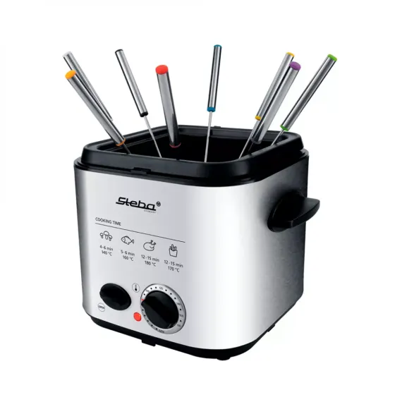 Фритюрница с функцией фондю, 1.2 л, нержавеющая сталь, пластик, STEBA, изображение 4