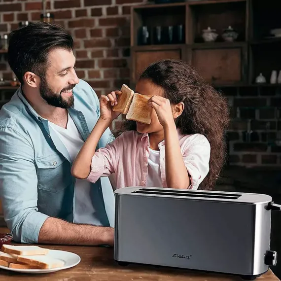 Тостер на 4 хлебца, нержавеющая сталь, пластик, STEBA, изображение 5