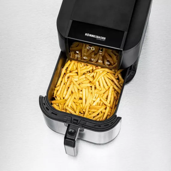 Аэрофритюрница , 5 л, нержавеющая сталь, пластик, ROMMELSBACHER, изображение 3