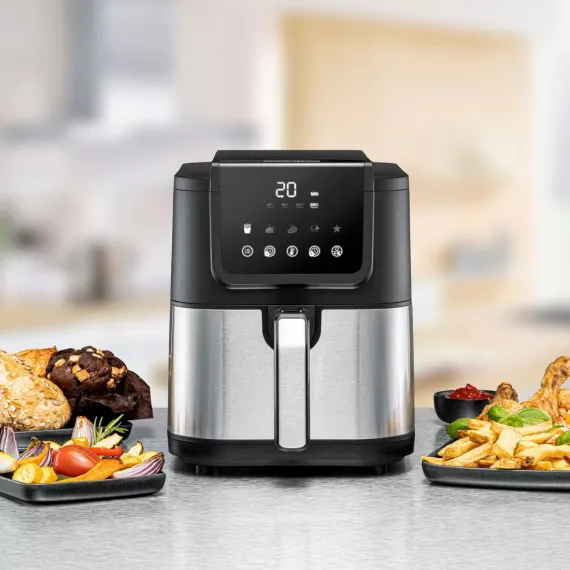 Аэрофритюрница , 5 л, нержавеющая сталь, пластик, ROMMELSBACHER, изображение 4