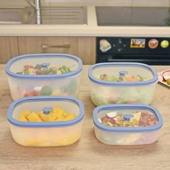 Набор из 4-х вакуумных контейнеров, 0,5 л, 0,9 л, 1,4 л, 2,3 л, полипропилен, стекло, серия Fresco, STATUS, изображение 3