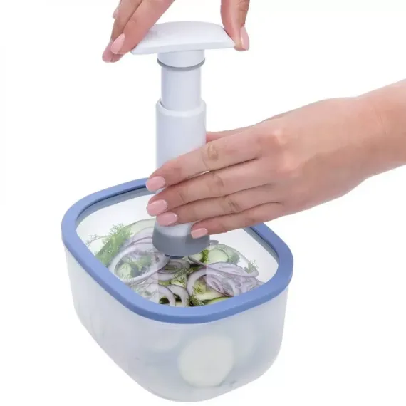 Набор из 4-х вакуумных контейнеров и нососа, 0,5 л, 0,9 л, 1,4 л, 2,3 л, полипропилен, стекло, серия Fresco, STATUS, изображение 3