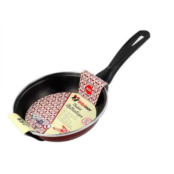 Сковорода , 22 см, 1.2 л, сталь, стеклоэмаль, серия Authentique Burgundy, VITRINOR, изображение 4