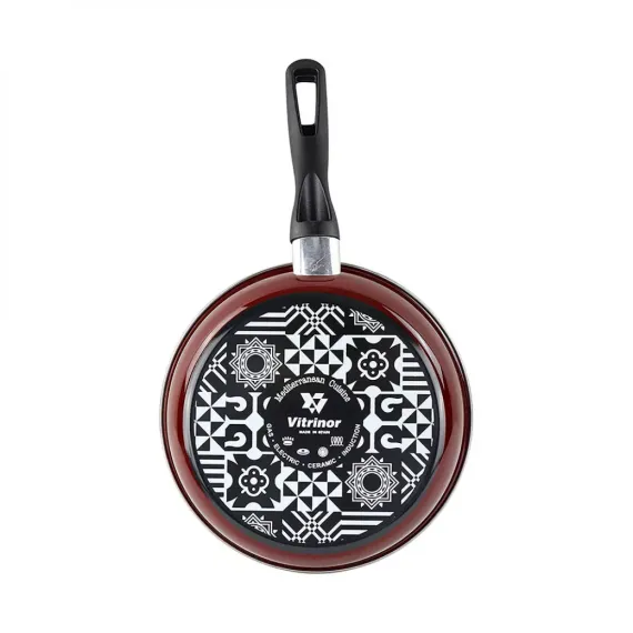 Сковорода , 20 см, 1 л, сталь, стеклоэмаль, серия Authentique Burgundy, VITRINOR, изображение 3