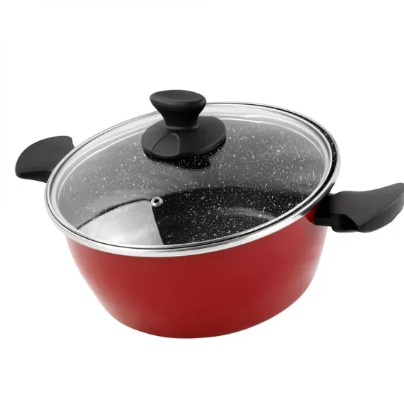 Кастрюля низкая с крышкой, 24 см, 4.4 л, сталь, стеклоэмаль, серия Cerise Pierre, VITRINOR, изображение 3