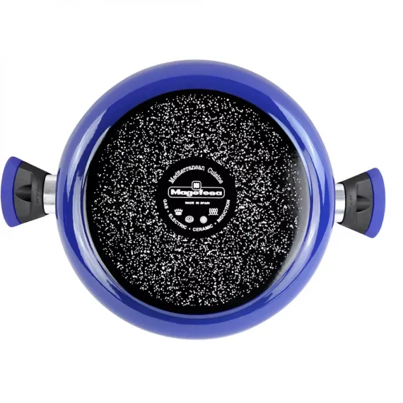 Кастрюля низкая с крышкой, 24 см, 4.5 л, сталь, стеклоэмаль, серия Danubio, VITRINOR, изображение 4