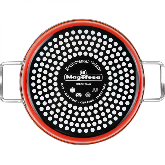 Кастрюля низкая с крышкой, 24 см, сталь, стеклоэмаль, серия Dragon Piedra, VITRINOR, изображение 4