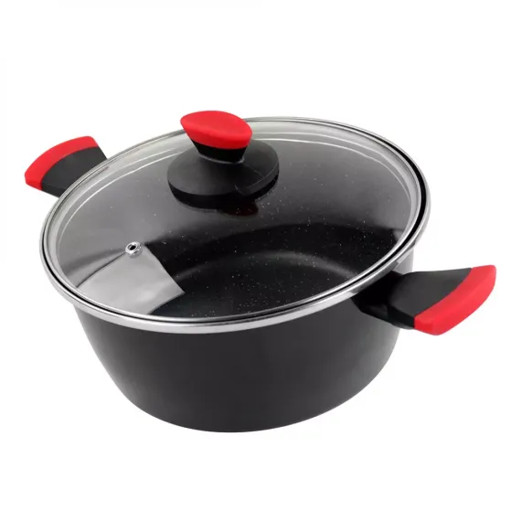 Кастрюля низкая с крышкой, 20 см, сталь, стеклоэмаль, серия Niger, VITRINOR, изображение 2