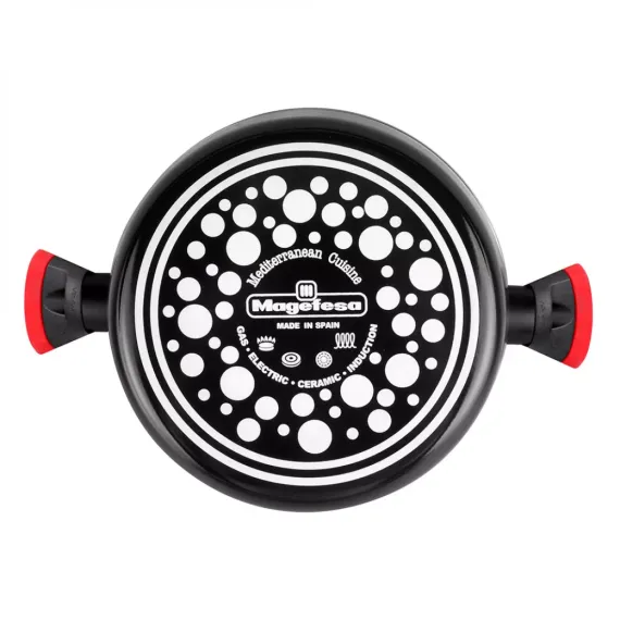 Кастрюля низкая с крышкой, 20 см, сталь, стеклоэмаль, серия Niger, VITRINOR, изображение 3